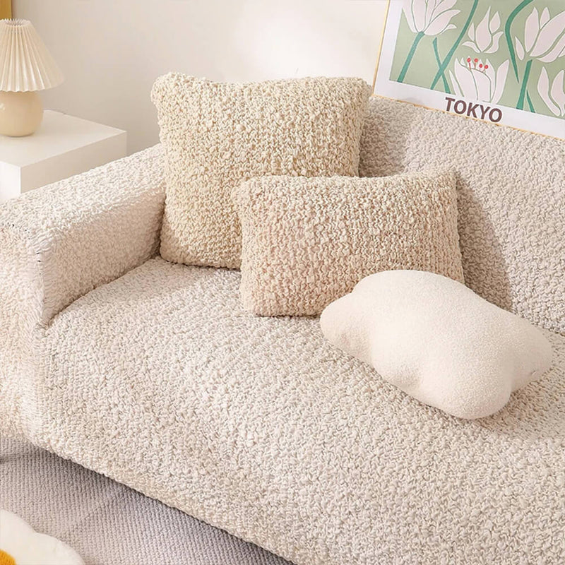 All-Season Cloud Bubble Textured Stretch Full-Cover Couch Cover