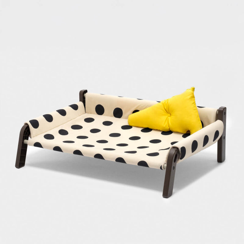 Polka Dot Frosted Suede Summer Cool Dog Bed