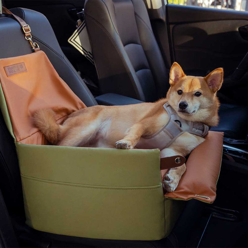 Elevated Faux Leather Deluxe Dog Car Seat Booster Bed - Urban Voyager