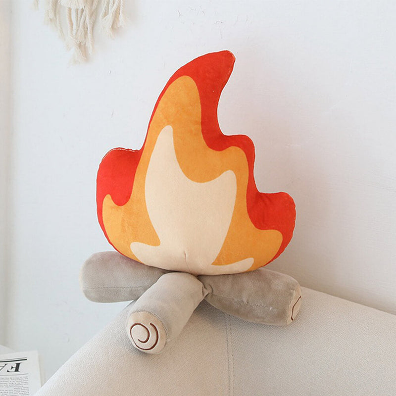 Flame Shape Plush Cozy Decorative Accent Sofa Pillow