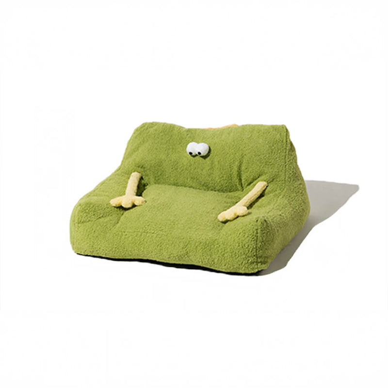 Soft Plush Monster Design Elevated Dog & Cat Sofa Bed