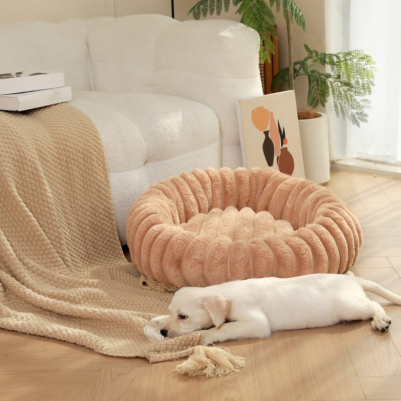 Ultra-Soft Plush Round Donut Support Dog & Cat Bed