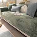 Leaf Patterned Plush Warm Non-Slip Couch Cover