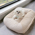 Canvas Coral Fleece Waterproof Full Surround Support Dog & Cat Bed