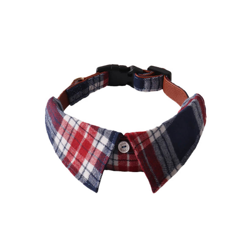 Gentleman's Plaid Handmade Adjustable Dog Collar