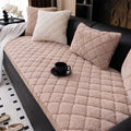 Soft Plush Diamond Quilted Anti-Slip Cushion Couch Cover