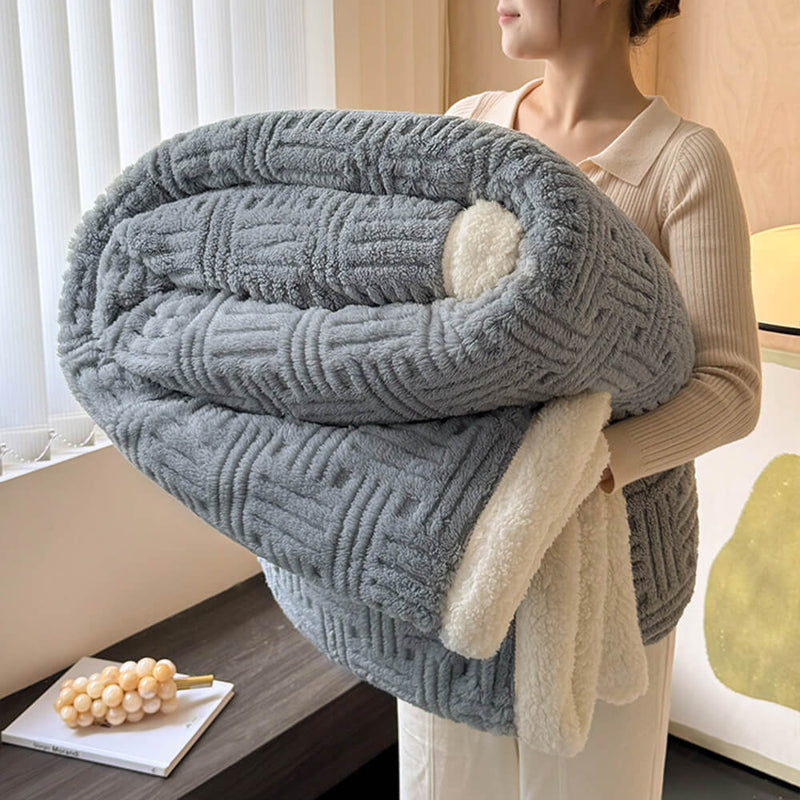 Ultra-Soft Dual-Sided Warm Jacquard Comfort Multi-Functional Blanket