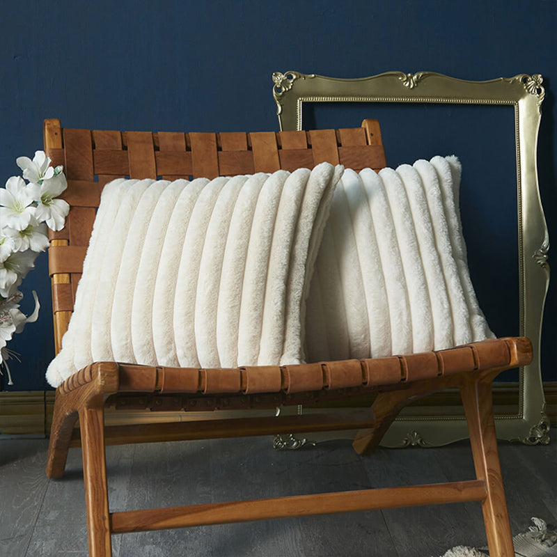 Velvet Striped Soft Decorative Sofa Pillow Cushion